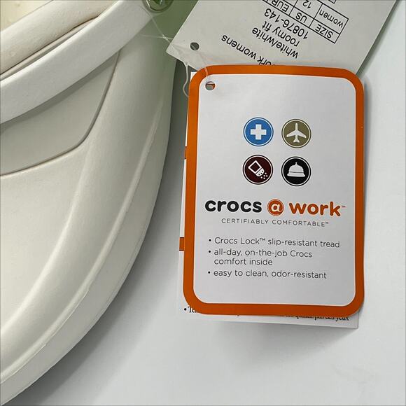 Crocs Mercy Work Women's Clog in White Size 12 - Picture 8 of 9